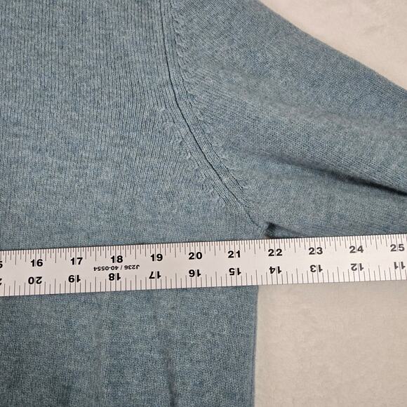 M&S Lambs Wool Pullover Sweater Pale Blue Extra Fine Wool Mens Large 0676 - Picture 7 of 9